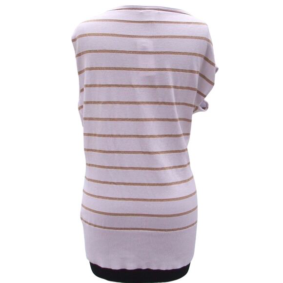 Cache Ivory White Top Stretch Banded Bottom Ruched Shoulder Embellished $108 NWT - Picture 3 of 3